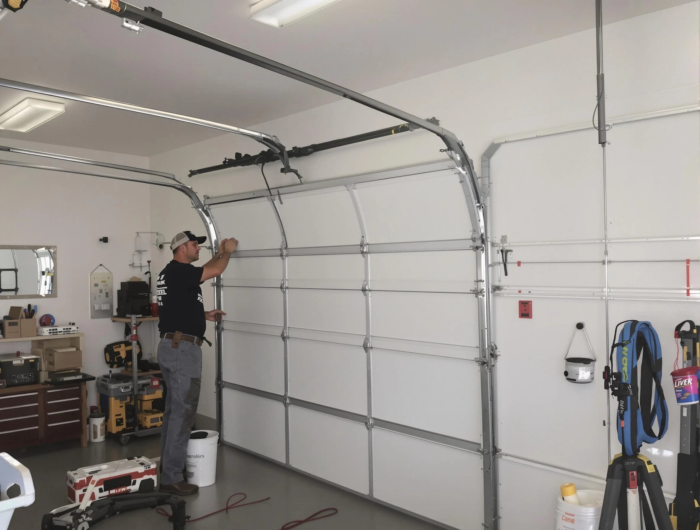 Summit Garage Door Repair team installing new garage door in Summit