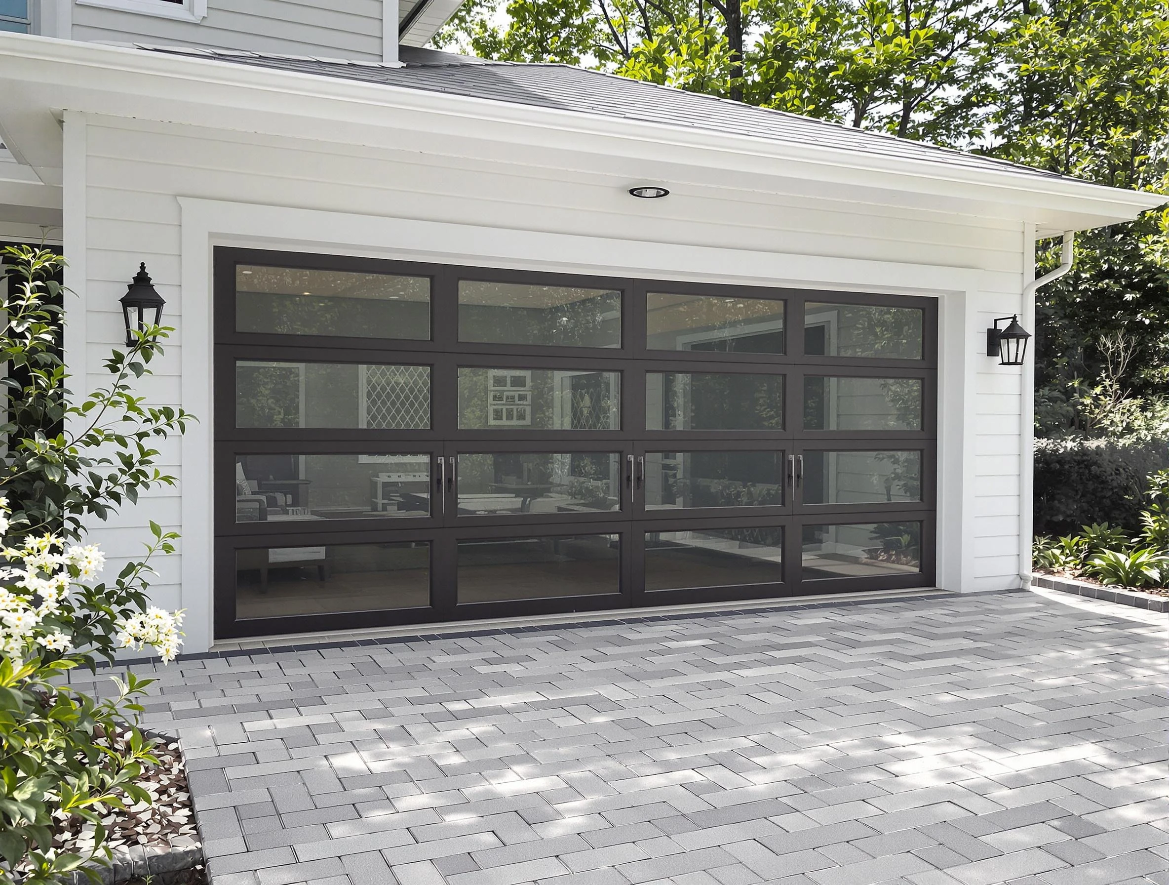 Summit Garage Door Repair design specialist presenting custom garage door options to Summit homeowner